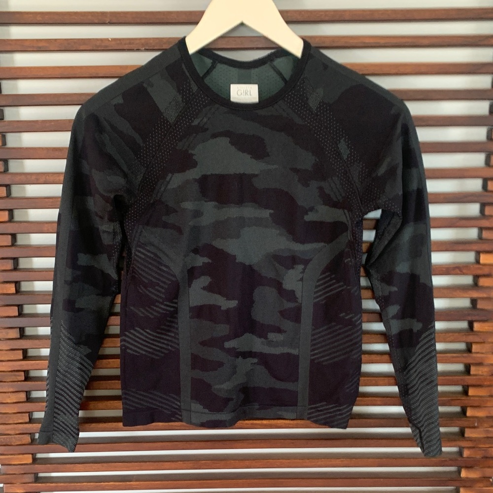 Athleta Girl Camo Long Sleeve Shirt